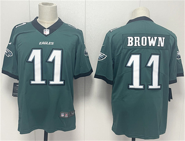 Men's Philadelphia Eagles #11 A.J. Brown Green 2024 New Vapor Untouchable Limited Football Stitched Jersey