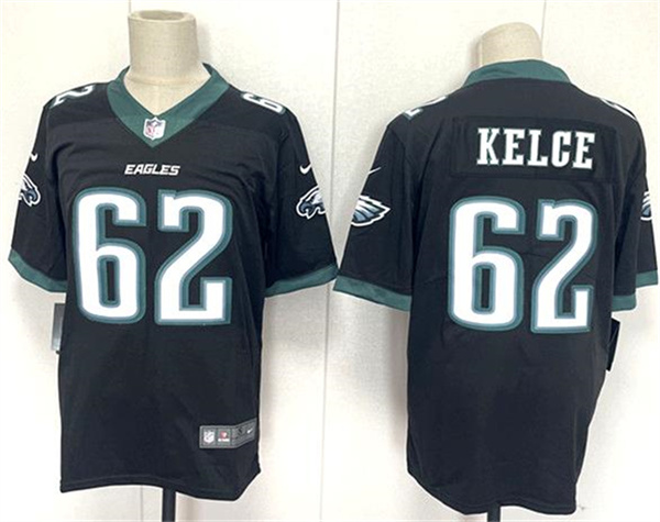 Men's Philadelphia Eagles #62 Jason Kelce Black 2024 New Vapor Untouchable Limited Football Stitched Jersey