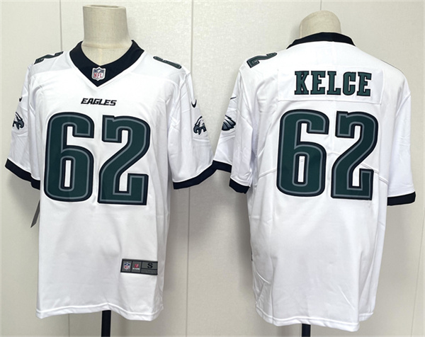 Men's Philadelphia Eagles #62 Jason Kelce White 2024 New Vapor Untouchable Limited Football Stitched Jersey