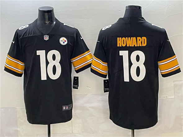Men's Pittsburgh Steelers #18 Will Howard Black 2025 Vapor Limited Football Stitched Jersey
