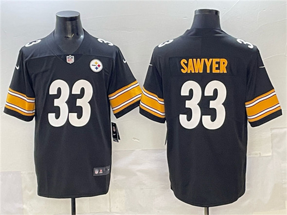 Men's Pittsburgh Steelers #33 Jack Sawyer Black 2025 Vapor Limited Football Stitched Jersey