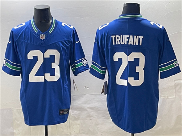 Men's Seattle Seahawks #23 Marcus Trufant Royal 2024 F.U.S.E. Throwback Vapor Limited Football Stitched Jersey