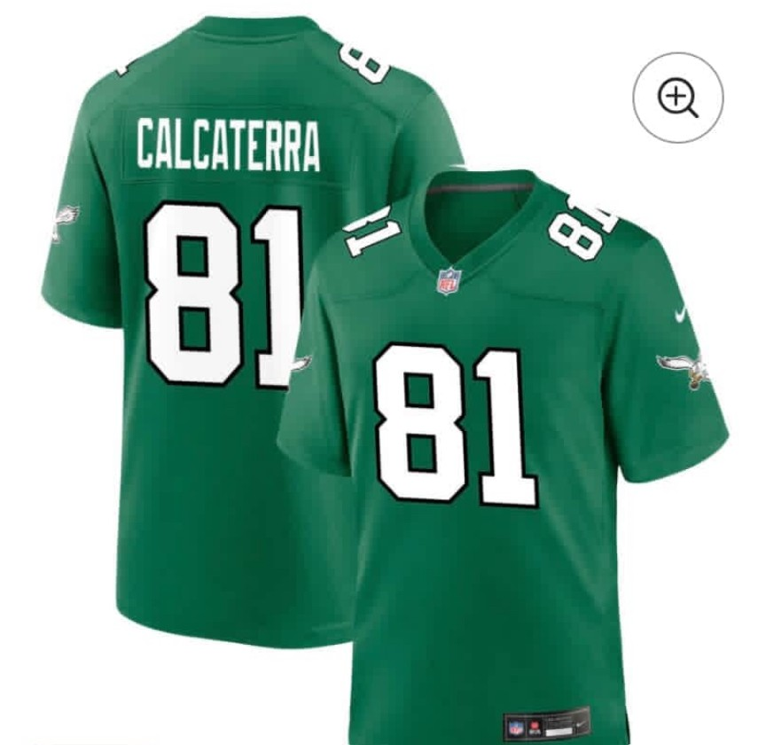 Men's Philadelphia Eagles #81 Grant Calcaterra Limited Kelly Green Vapor Jersey