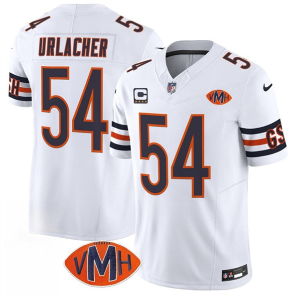 Men's Chicago Bears #54 Brian Urlacher White 2025 F.U.S.E. With 4-Star C Patch VMH Patch Vapor Untouchable Limited Football Stitched Jersey