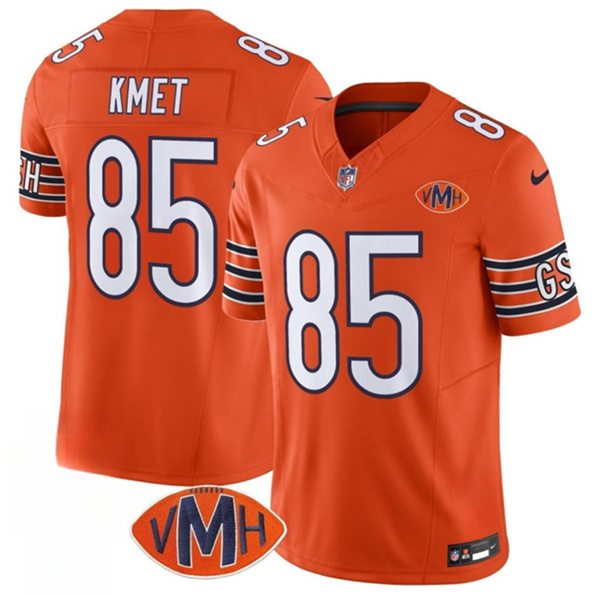 Men's Chicago Bears #85 Cole Kmet Orange 2025 F.U.S.E. With VMH Patch Vapor Untouchable Limited Football Stitched Jersey