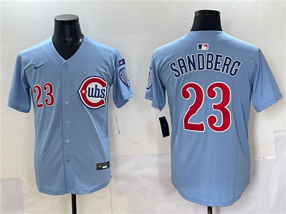 Men's Chicago Cubs #23 Ryne Sandberg Blue 'Ryne Sandberg Tribute' Vapor Limited V3 Stitched Baseball Jersey