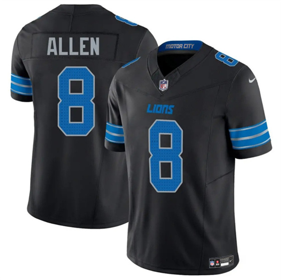Men's Detroit Lions #8 Kyle Allen Black 2025 F.U.S.E. Vapor Limited Football Stitched Jersey