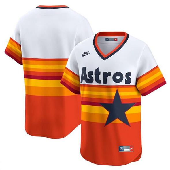 Men's Houston Astros White Throwback Cooperstown Collection Limited Stitched Baseball Jersey