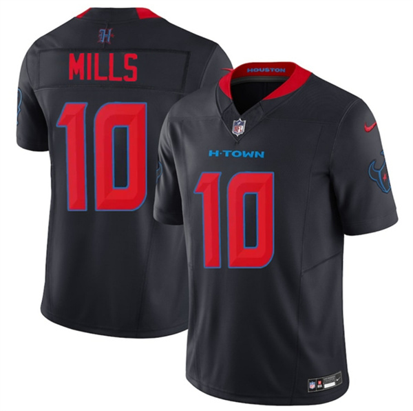 Men's Houston Texans #10 Davis Mills Navy 2nd Alternate 2025 F.U.S.E. Vapor Limited Football Stitched Jersey