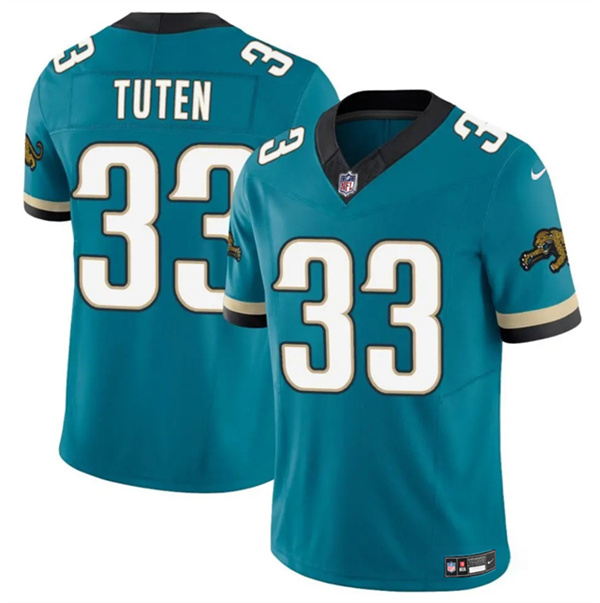 Men's Jacksonville Jaguars #33 Bhayshul Tuten Teal 2024 F.U.S.E. Prowler Throwback Vapor Limited Football Stitched Jersey