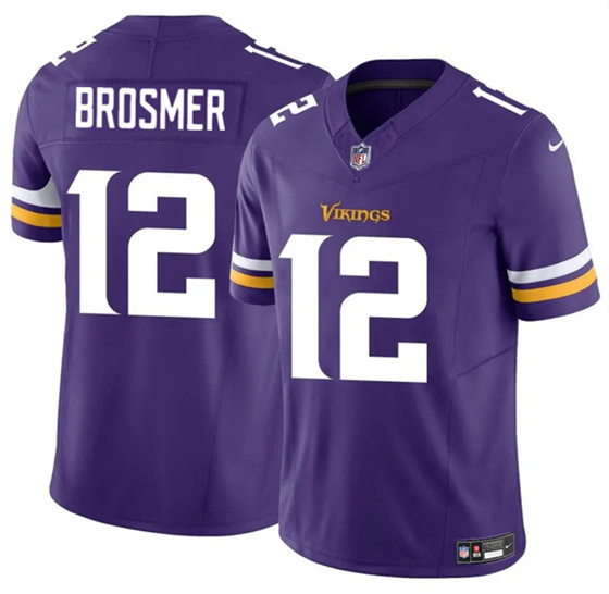 Men's Minnesota Vikings #12 Max Brosmer Purple 2025 F.U.S.E. Vapor Untouchable Limited Football Stitched Jersey