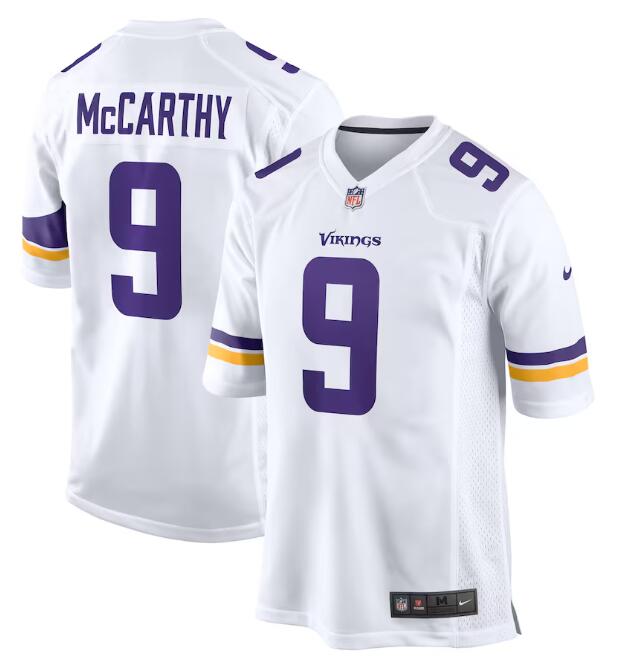 Men's Nike J.J. McCarthy White Minnesota Vikings #9 Game Jersey