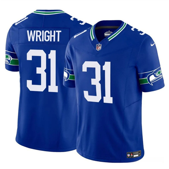 Men's Seattle Seahawks #31 Jacardia Wright Royal 2025 F.U.S.E Throwback Vapor Limited Football Stitched Jersey