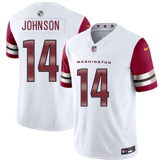 Men's Washington Commanders #14 Josh Johnson White 2025 F.U.S.E. Vapor Limited Football Stitched Jersey