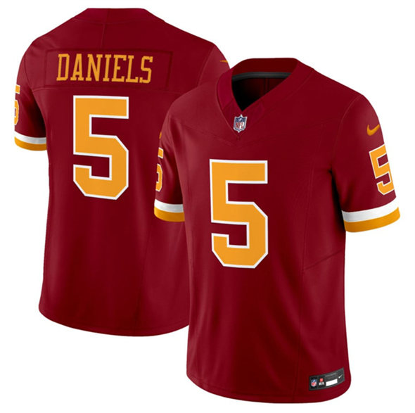 Men's Washington Commanders #5 Jayden Daniels Burgundy 2025 F.U.S.E. Throwback Limited Football Stitched Jersey