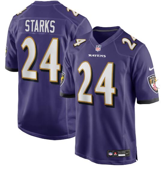 Men's Baltimore Ravens #24 Malaki Starks Purple Draft F.U.S.E. Vapor Limited Football Jersey