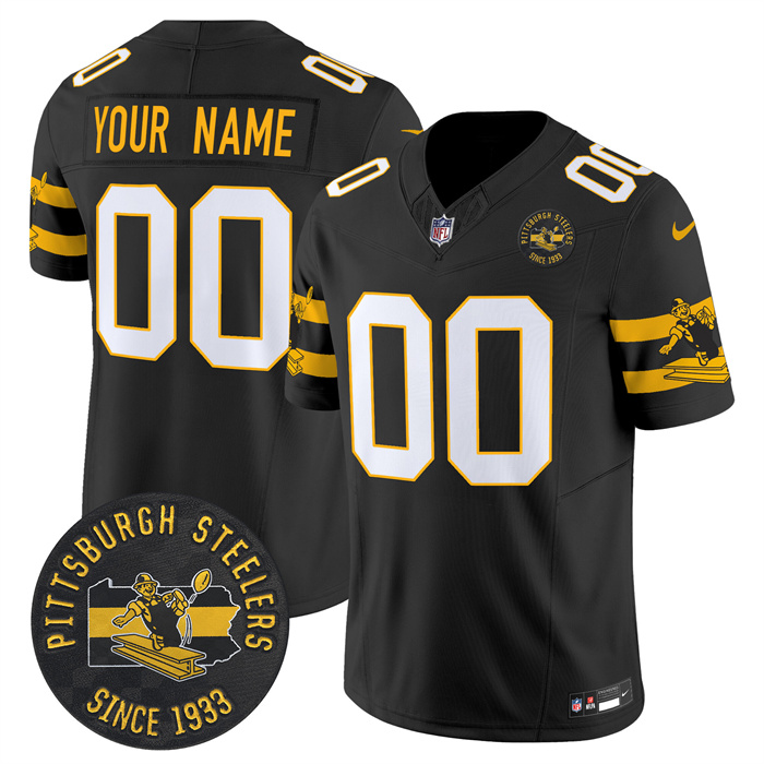 Men’s Pittsburgh Steelers Throwback 1933 Patch black Vapor Limited All Stitched Jerseys