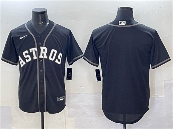 Men's Houston Astros Blank Black Lights Out Limited Stitched Baseball Jersey