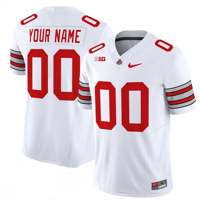 Men's Ohio State Buckeyes Active Player Custom White F.U.S.E. Vapor Limited Stitched Football Jersey