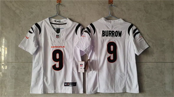 Women's Cincinnati Bengals #9 Joe Burrow White F.U.S.E. Vapor Football Stitched Jersey(Run Small)