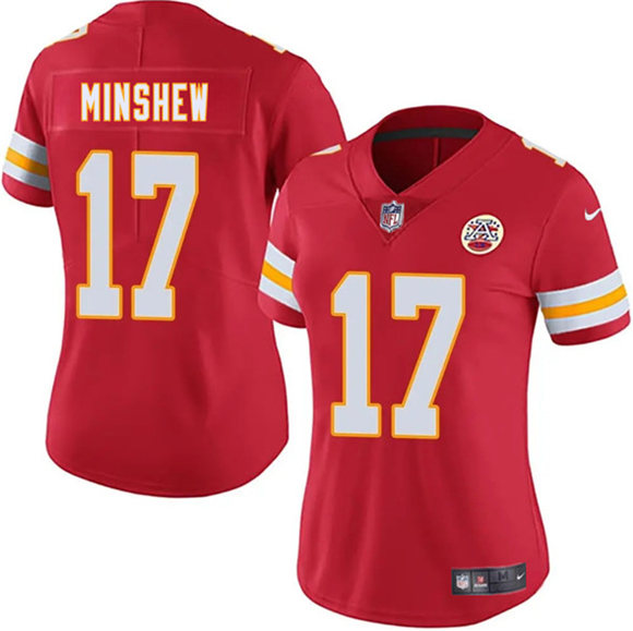 Women's Kansas City Chiefs #17 Gardner Minshew Red 2025 Vapor Untouchable Limited Stitched Jersey(Run Small)