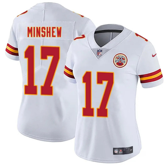 Women's Kansas City Chiefs #17 Gardner Minshew White 2025 Vapor Untouchable Limited Stitched Jersey(Run Small)