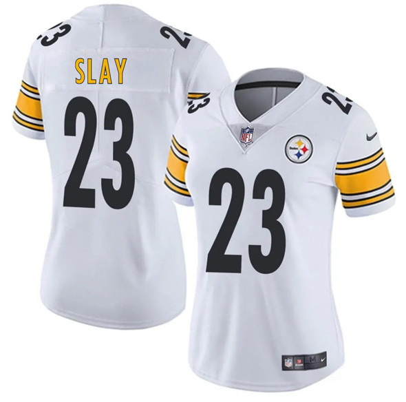 Women's Pittsburgh Steelers #23 Darius Slay White 2025 Vapor Untouchable Limited Football Stitched Jersey(Run Small)