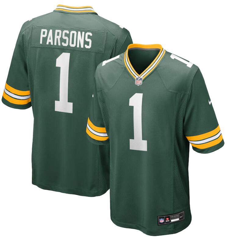 Men's Green Bay Packers #1 Micah Parsons Nike Game Player Green Jersey