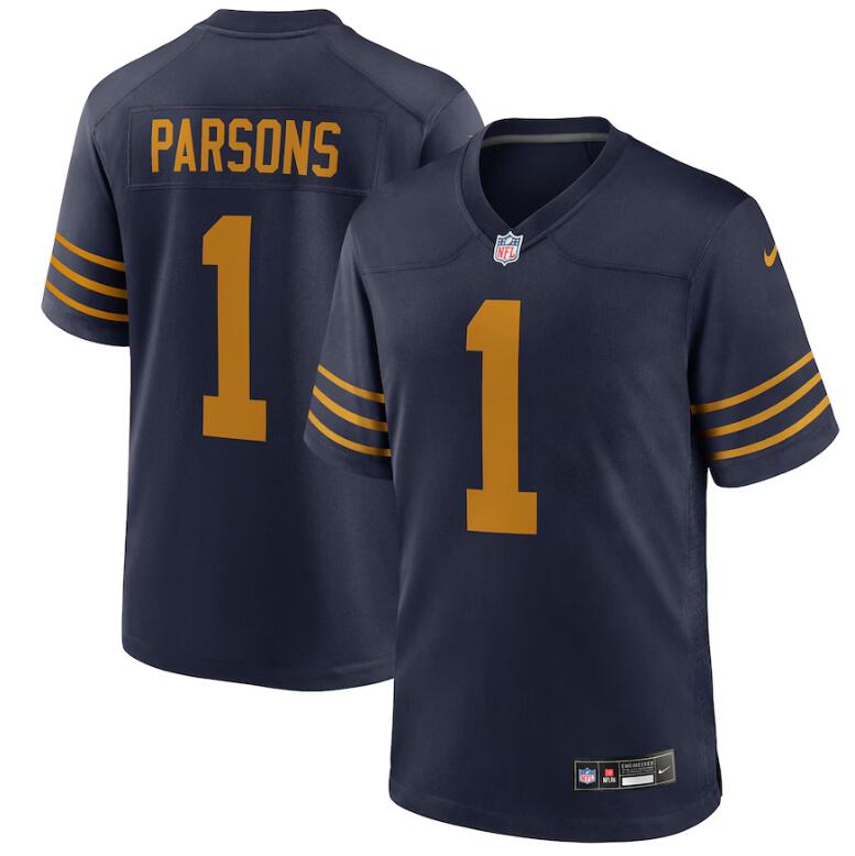 Men's Green Bay Packers #1 Micah Parsons Nike The 1923 Classic Game Navy Jersey