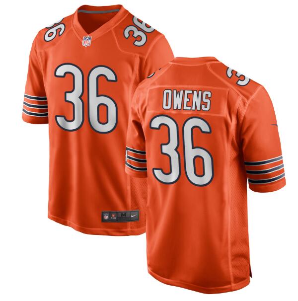 Men's Chicago Bears #36 Jonathan owens Orange Game nike Jersey