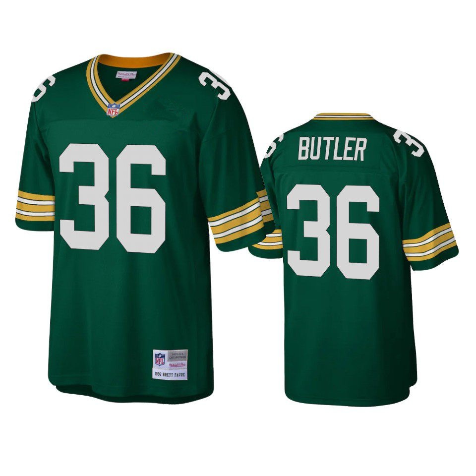 Men's Green Bay Packers #36 LeRoy Butler Mitchell & Ness 1996 Throwback Green Jersey