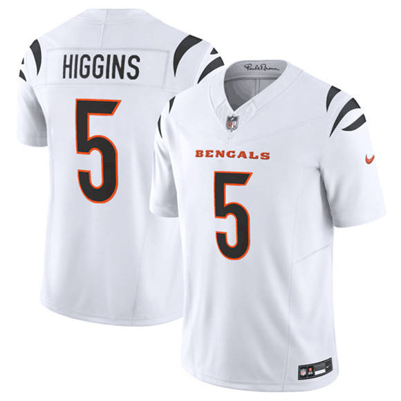 Men's Cincinnati Bengals #5 Tee Higgins White F.U.S.E. Vapor Untouchable Limited Football Stitched Jersey