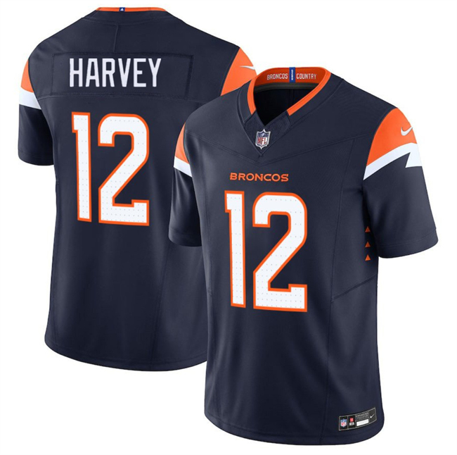 Men's Denver Broncos #12 RJ Harvey Navy F.U.S.E. Vapor Limited Football Stitched Jersey