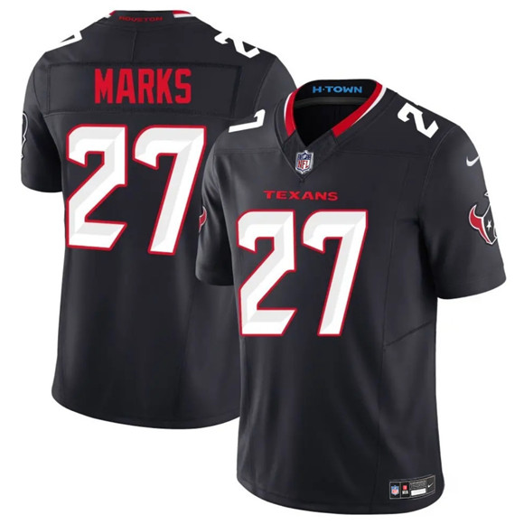 Men's Houston Texans #27 Woody Marks Navy 2025 F.U.S.E. Vapor Limited Football Stitched Jersey