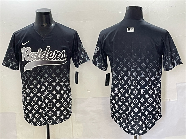 Men's Las Vegas Raiders Blank Black Limited Stitched Baseball Jersey