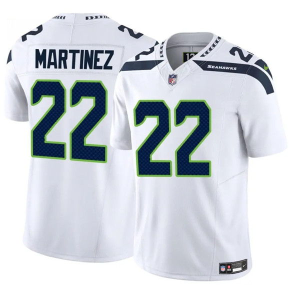 Men's Seattle Seahawks #22 Damien Martinez White 2025 F.U.S.E. Vapor Untouchable Limited Football Stitched Jersey