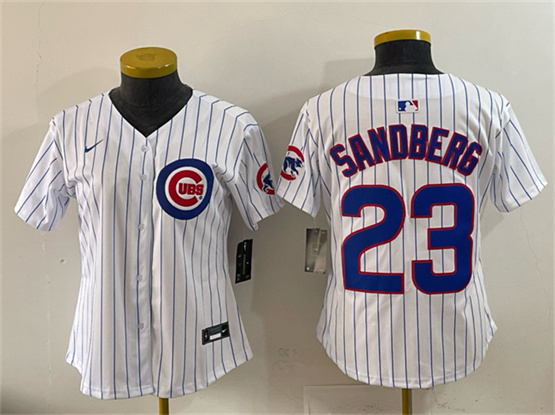 Youth Chicago Cubs #23 Ryne Sandberg White Home Limited Stitched Baseball Jersey
