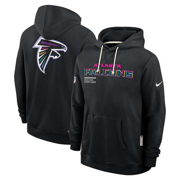 Men's Atlanta Falcons Black 2025 Crucial Catch Dri-FIT Hoodie
