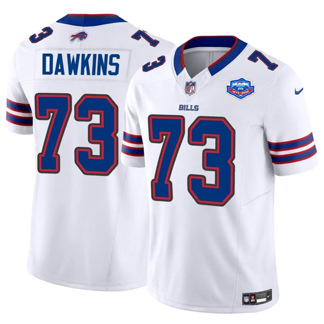 Men's Buffalo Bills #73 Dion Dawkins White 2025 F.U.S.E. With Farewell Patch Vapor Untouchable Limited Football Stitched Jersey