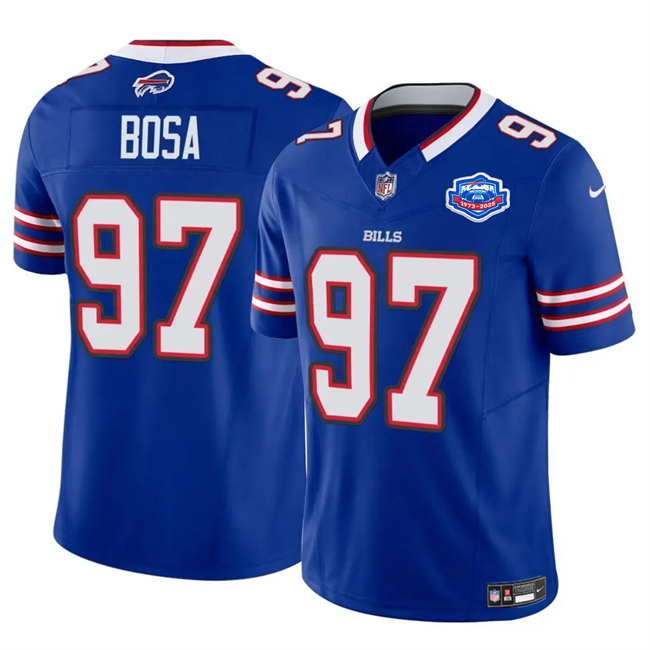 Men's Buffalo Bills #97 Joey Bosa Blue 2025 F.U.S.E. With Farewell Patch Vapor Untouchable Limited Football Stitched Jersey