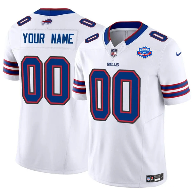 Men's Buffalo Bills Active Player Custom White 2025 F.U.S.E. With Farewell Patch Vapor Untouchable Limited Football Stitched Jersey