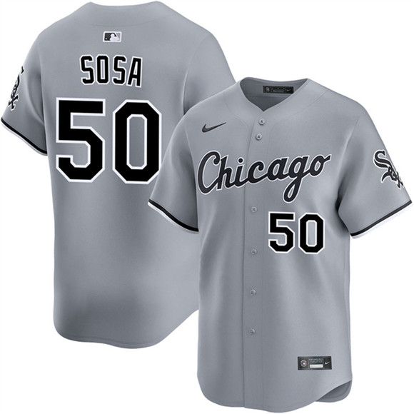 Men's Chicago White Sox #50 Lenyn Sosa Gray 2025 Limited Stitched Baseball Jersey