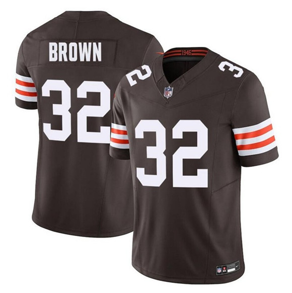 Men's Cleveland Browns #32 Jim Brown Brown F.U.S.E. Vapor Limited Football Stitched Jersey