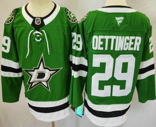 Men's Dallas Stars #29 Jake Oettinger Green Authentic Jersey