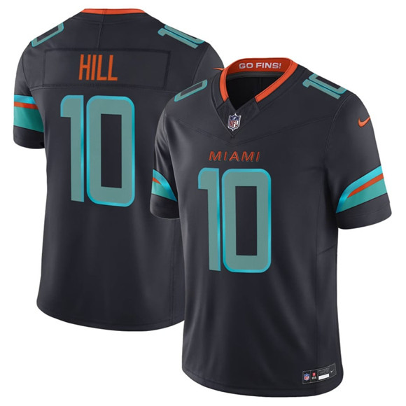 Men's Miami Dolphins #10 Tyreek Hill Black 2025 F.U.S.E. “Rivalries” Vapor Limited Football Stitched Jersey