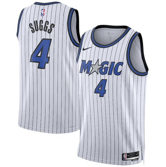 Men's Orlando Magic #4 Jalen Suggs White 2025 Association Edition Stitched Basketball Jersey