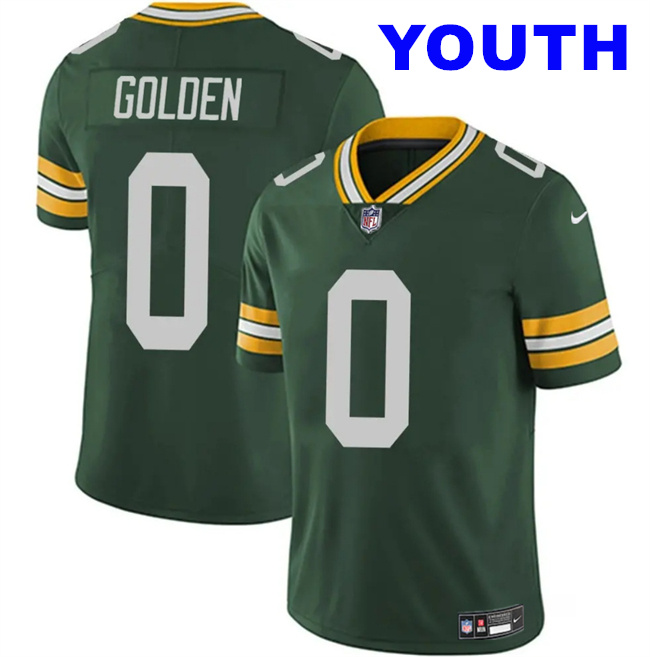Youth Green Bay Packers #0 Matthew Golden Green 2025 Vapor Untouchable Limited Stitched Football Jersey