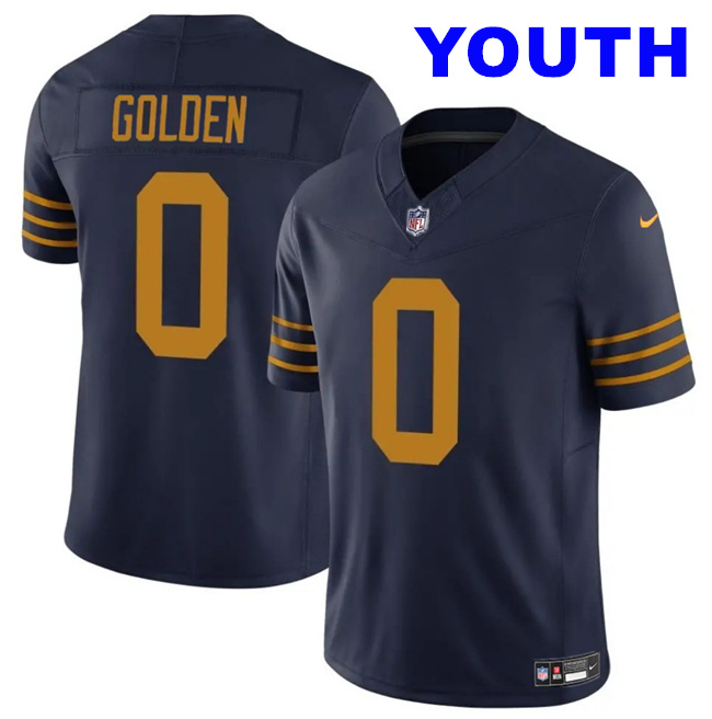 Youth Green Bay Packers #0 Matthew Golden Navy The 1923 Classic Vapor F.U.S.E. Limited Stitched Football Jersey