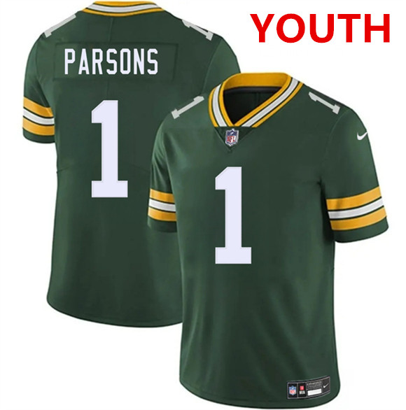 Youth Green Bay Packers #1 Micah Parsons Green 2025 Vapor Untouchable Limited Football Stitched Jersey