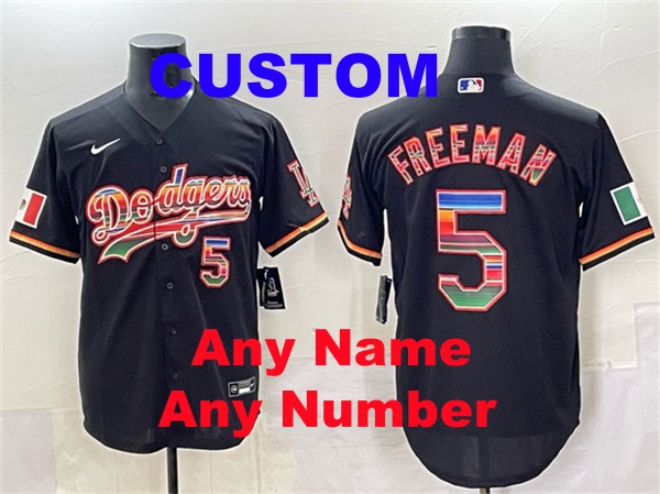 Men's Los Angeles Dodgers Custom Any Nanme Anumber Black Mexico Cool Base Stitched Baseball Jersey